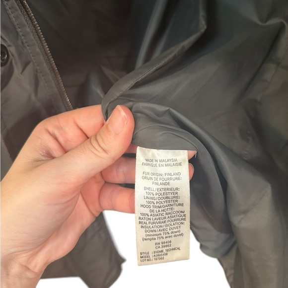 Theory | Womens Down Fill Parka Coat | Real Fur | Luxury | Winter Coat | Size S - Picture 8 of 10